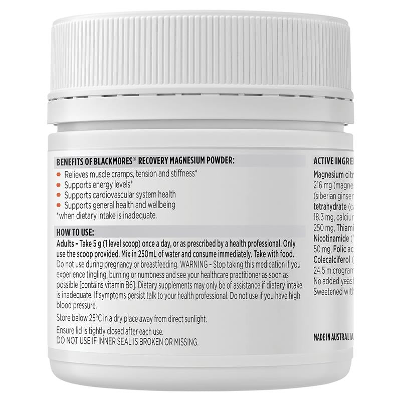 Blackmores Recovery Magnesium Powder 200g